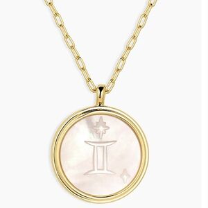Gorjana Mother of Pearl Zodiac Gemini Necklace